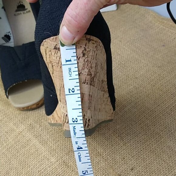 Aloha Island 10m Cork Heels, Black Material - Picture 7 of 7